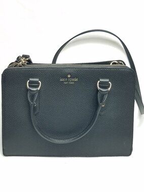 NWT Kate Spade Mulberry Street Lise Satchel Black Pebbled Leather Crossbody Bag
